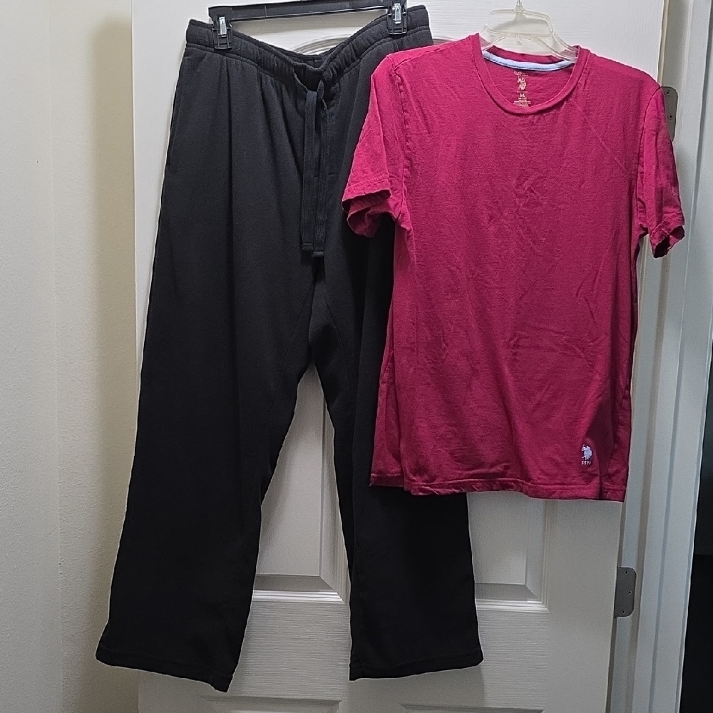 Red T-Shirt and Black Pants Set